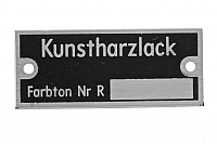 P129319 - Plaque identification couleur "reutter"  pour Porsche 