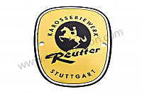 P129329 - Logo carrosseriebouwer 'reutter stuttgart' 356b voor Porsche 356B T5 • 1960 • 1600 (616 / 1 t5) • Coupe b t5 • Manuele bak 4 versnellingen