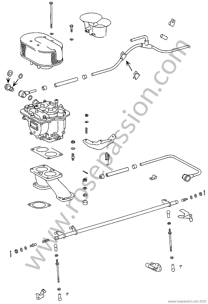 Moteur et alimentation essence / Schémas pour Porsche 356B T5 / 1959 / ...