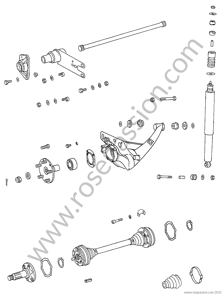 Rear axle assembly / Rear axle / vibration damper for Porsche 911