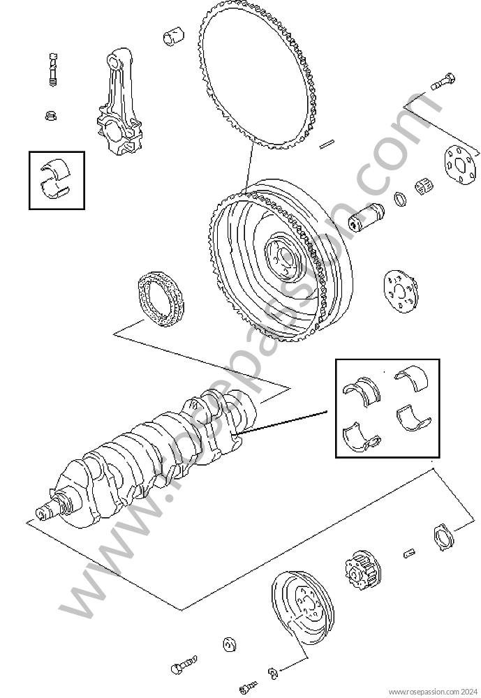 Embrayage et volant moteur / Schémas pour Porsche 924 / 1981 / 924 ...