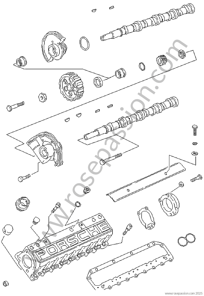 Engine and fuel feed for Porsche 928 / 1982 / 928 4.5 / Coupe / Manual ...