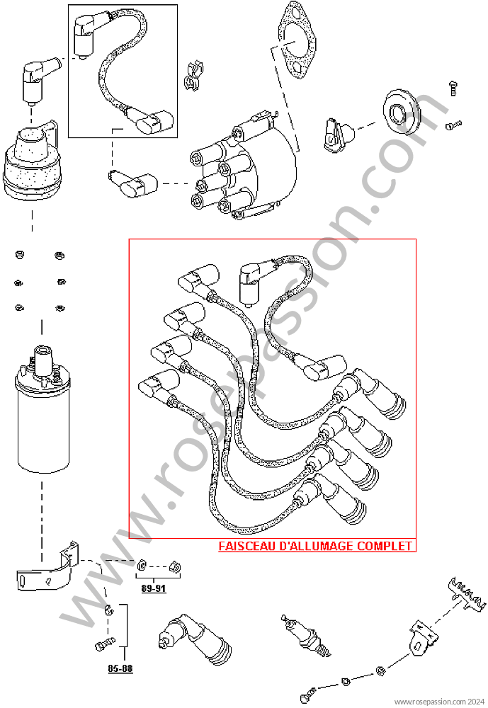 Engine ignition / starter / alternator / Diagrams for Porsche 944