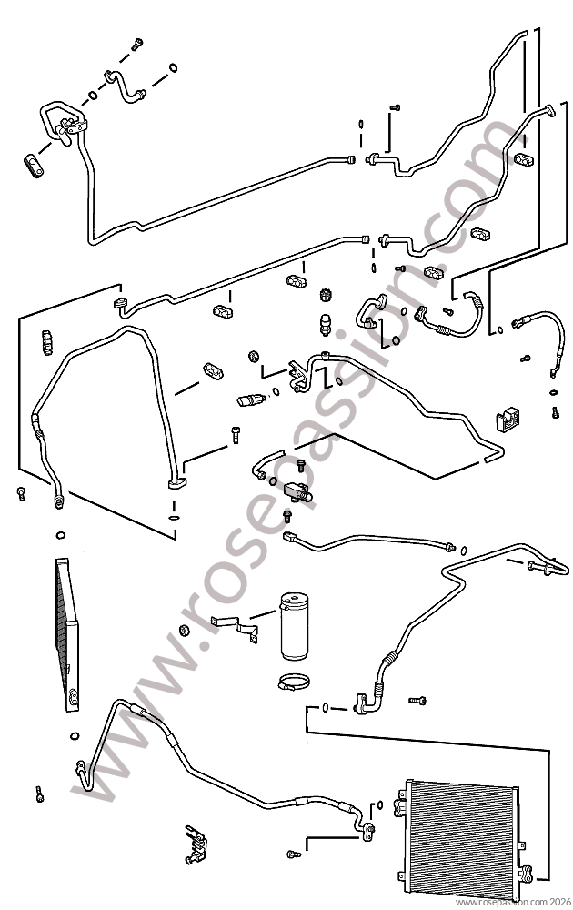 Condenseur de climatisation / s&eacute;cheur de climatisation / durit de climatisation pour Porsche 997 Turbo / 997T2 / 911 Turbo / Gt2 Rs &bull; 2013 &bull; 997 Turbo &bull; Cabrio &bull; Boite Manuelle 6 Vitesses