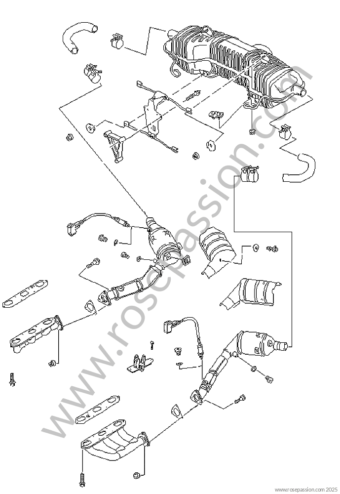 エキゾースト / 図式 XXXに対応 Porsche Boxster / 986 / 1998 / Boxster 2.5 / Cabrio