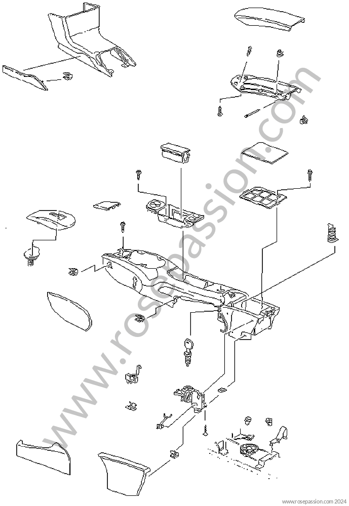 Interior of passenger compartment / Diagrams for Porsche Boxster / 986