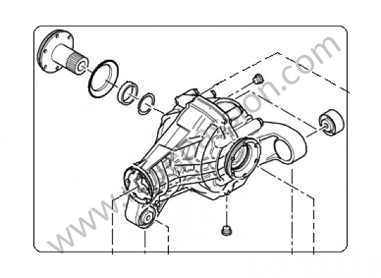 P102507 - Achterasdifferentieel voor Porsche Cayenne / 955 / 9PA • 2003 • Cayenne v6 • Automatische versnellingsbak
