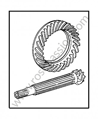 P173645 - Ring gear and pinion shaft for Porsche 912 • 1969 • 912 1.6 • Coupe • Manual gearbox, 4 speed