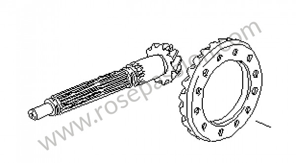 P22366 - Ring gear and pinion shaft for Porsche 928 • 1985 • 928 4.7s2 • Coupe • Manual gearbox, 5 speed