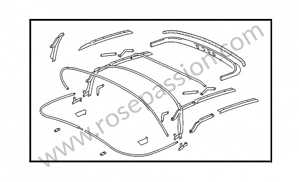 P275550 - Kapgeraamte ohne kapovertrek voor Porsche 356a • 1958 • 1600 (616 / 1 t2) • Convertible d'a t2 • Manuele bak 4 versnellingen