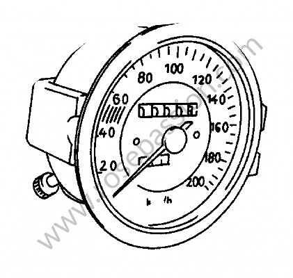 P275987 - Speedometer 356 bc 0-200 km / h for Porsche 356B T6 • 1963 • 1600 s (616 / 12 t6) • Cabrio b t6 • Manual gearbox, 4 speed