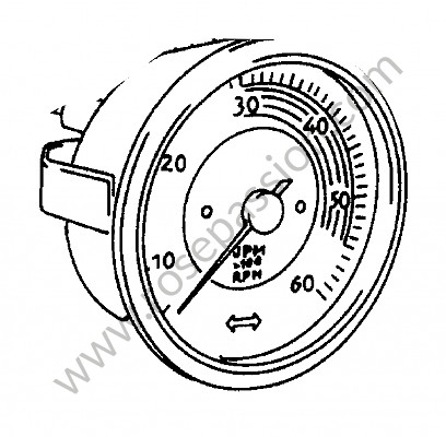 P275998 - Tachometer356 bc 1600 s90 600 a 6000 ( zone rouge 5500-6000) for Porsche 356B T6 • 1961 • 1600 super 90 (616 / 7 t6) • Roadster b t6 • Manual gearbox, 4 speed