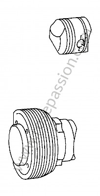 P276185 - Cylindre avec piston complet pour Porsche 356a • 1958 • 1600 carrera gs (692 / 2) • Cabrio a t2 • Boite manuelle 4 vitesses