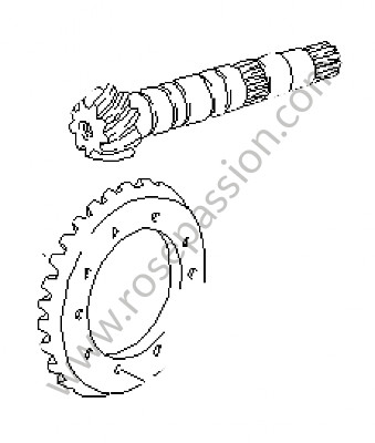 P4893 - Ring gear and pinion shaft for Porsche 944 • 1990 • 944 turbo • Coupe • Manual gearbox, 5 speed