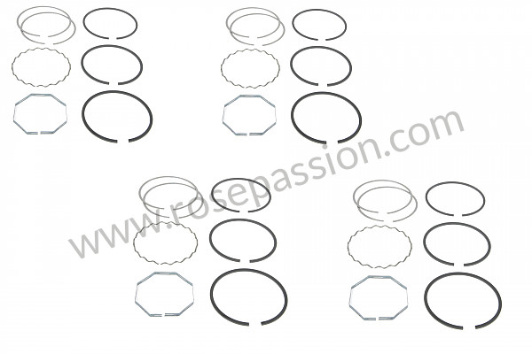P129192 - Ring 356a+b 1600 2 / 2 / 2 / 5 4 rings (complete set for an engine) for Porsche 356B T5 • 1959 • 1600 (616 / 1 t5) • Cabrio b t5 • Manual gearbox, 4 speed