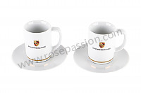 P598495 - DUO TASSES ESPRESSO ÉCUSSON - BLANCHE pour Porsche 