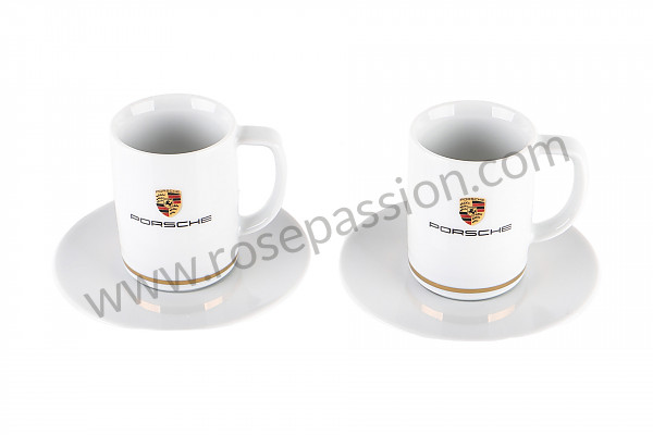 P598495 - DUO TASSES ESPRESSO ÉCUSSON - BLANCHE pour Porsche 