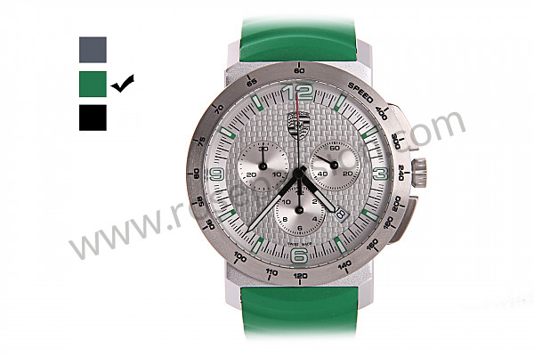 P232415 - Montre chrono sport - argent et vert pour Porsche 