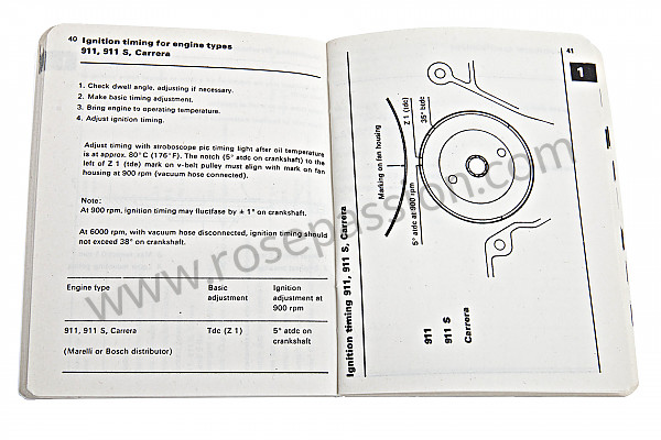 P98698 - Livret cotes - couples de serrage-tolérance-spécifications en anglais ( une mine d'information) pour Porsche 