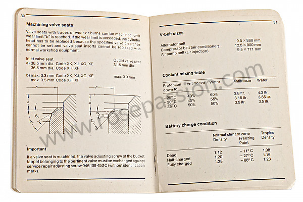 P98694 - Livret cotes - couples de serrage-tolérance-spécifications en anglais ( une mine d'information) pour Porsche 