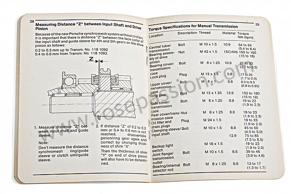P99153 - Boekje nummers-spanmomenten-tolerantie-specificaties in het engels (een schat aan informatie)  voor Porsche 928 • 1978 • 928 4.5 • Coupe • Automatische versnellingsbak