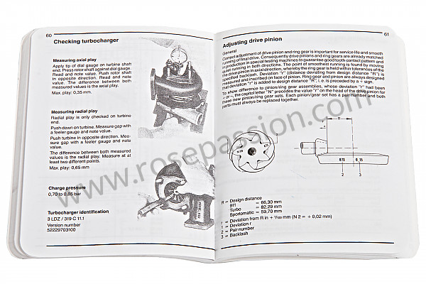 P98693 - Livret cotes - couples de serrage-tolérance-spécifications en anglais ( une mine d'information) pour Porsche 911 G • 1980 • 3.0sc • Coupe • Boite auto