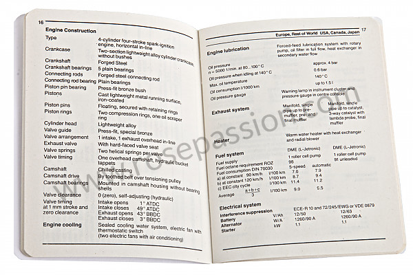 P99147 - Boekje nummers-spanmomenten-tolerantie-specificaties in het engels (een schat aan informatie)  voor Porsche 