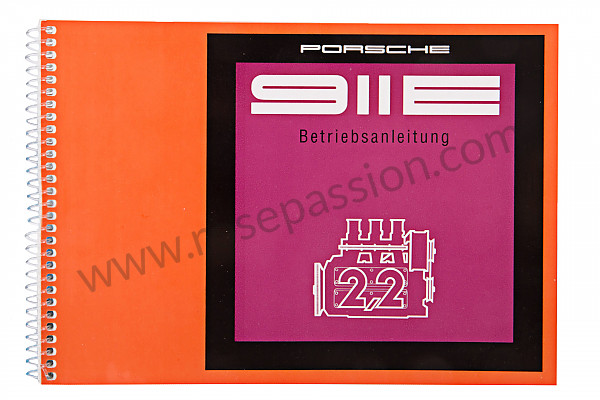 P80913 - User and technical manual for your vehicle in german 911 e 1970 for Porsche 