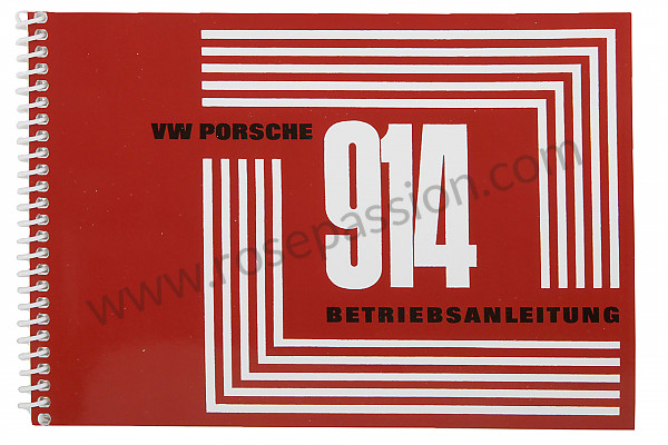 P85083 - User and technical manual for your vehicle in german 914 1971 for Porsche 