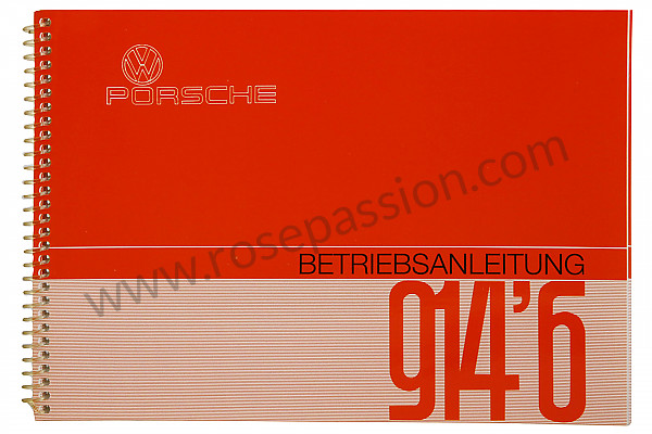 P85088 - Manuel utilisation et technique de votre véhicule en allemand 914-6 1972 pour Porsche 