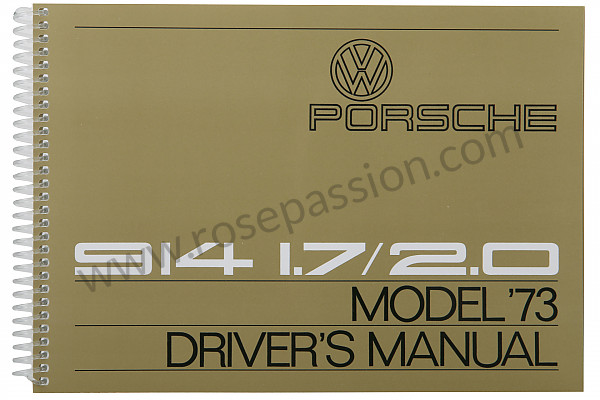 P80966 - User and technical manual for your vehicle in english 914 1973 for Porsche 