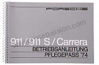 P80945 - User and technical manual for your vehicle in german 911 / 74 911 carrera for Porsche 