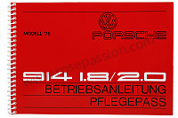 P86128 - User and technical manual for your vehicle in german 914 1975 for Porsche 