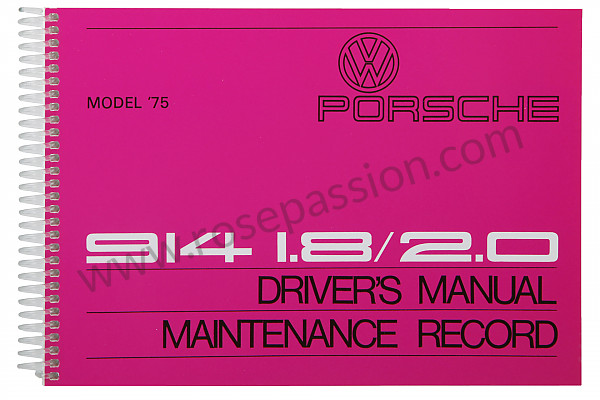 P86129 - User and technical manual for your vehicle in english 914 1975 for Porsche 