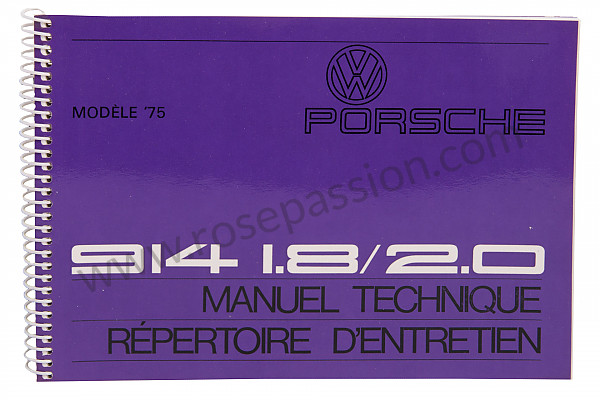 P80969 - User and technical manual for your vehicle in french 914 1975 for Porsche 914 • 1976 • 914 / 4 2.0 • Manual gearbox, 5 speed