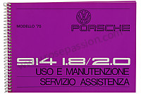 P80950 - User and technical manual for your vehicle in italian 914 1975 for Porsche 