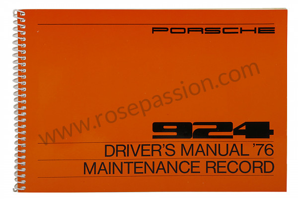 P80893 - User and technical manual for your vehicle in english 924 1976 for Porsche 