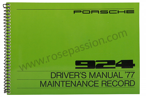 P81167 - Manual utilização e técnico do seu veículo em inglês 924 1977 para Porsche 