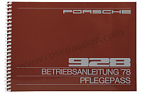 P81149 - Manuel utilisation et technique de votre véhicule en allemand 928 1978 pour Porsche 928 • 1978 • 928 4.5 • Coupe • Boite auto