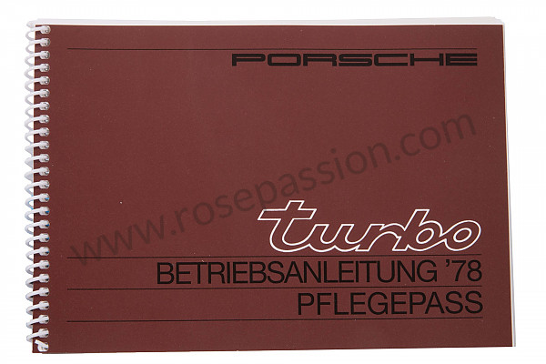 P81211 - User and technical manual for your vehicle in german 911 turbo  1978 for Porsche 
