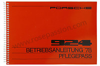 P86135 - Betriebsanleitung und technisches handbuch für ihr fahrzeug auf deutsch 924 1978 für Porsche 