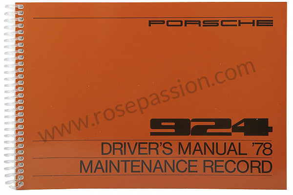 P81131 - User and technical manual for your vehicle in english 924 1978 for Porsche 