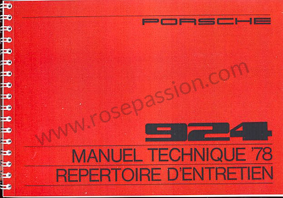 P81165 - Manuel utilisation et carnet entretien de votre véhicule pour Porsche 924 • 1978 • 924 2.0 • Coupe • Boite manuelle 4 vitesses