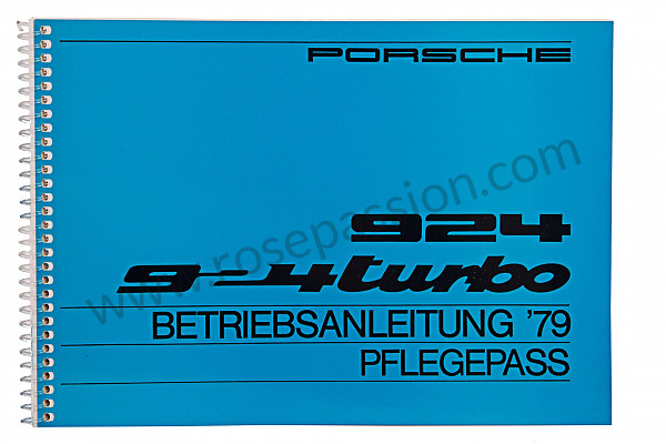 P81247 - Manuale d'uso e tecnico del veicolo in tedesco 924 turbo 1979 per Porsche 