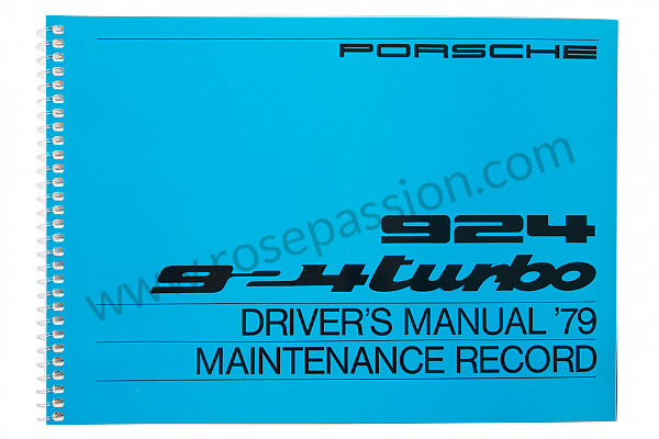 P81224 - User and technical manual for your vehicle in english 924 turbo 1979 for Porsche 