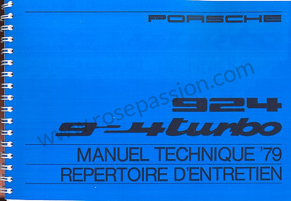 P81155 - User and technical manual for your vehicle in french 924 turbo 1979 for Porsche 