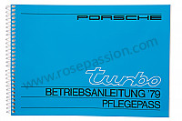 P81210 - User and technical manual for your vehicle in german 911 turbo  1979 for Porsche 