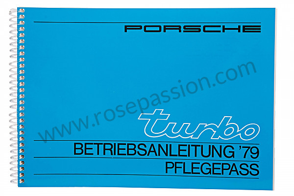 P81210 - User and technical manual for your vehicle in german 911 turbo  1979 for Porsche 