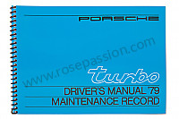 P81109 - User and technical manual for your vehicle in english 911 turbo  1979 for Porsche 
