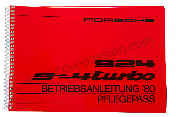 P81230 - Betriebsanleitung und technisches handbuch für ihr fahrzeug auf deutsch 924 turbo 1980 für Porsche 
